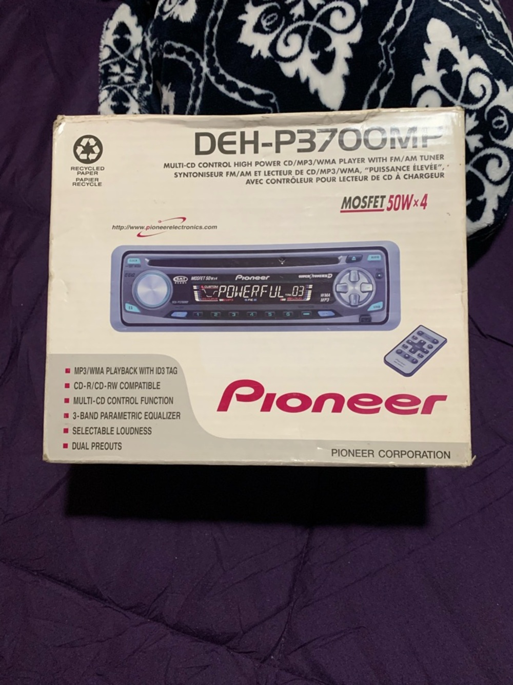 Rare Old School Pioneer DEH-P3700MP Stereo - Original Box & Manual